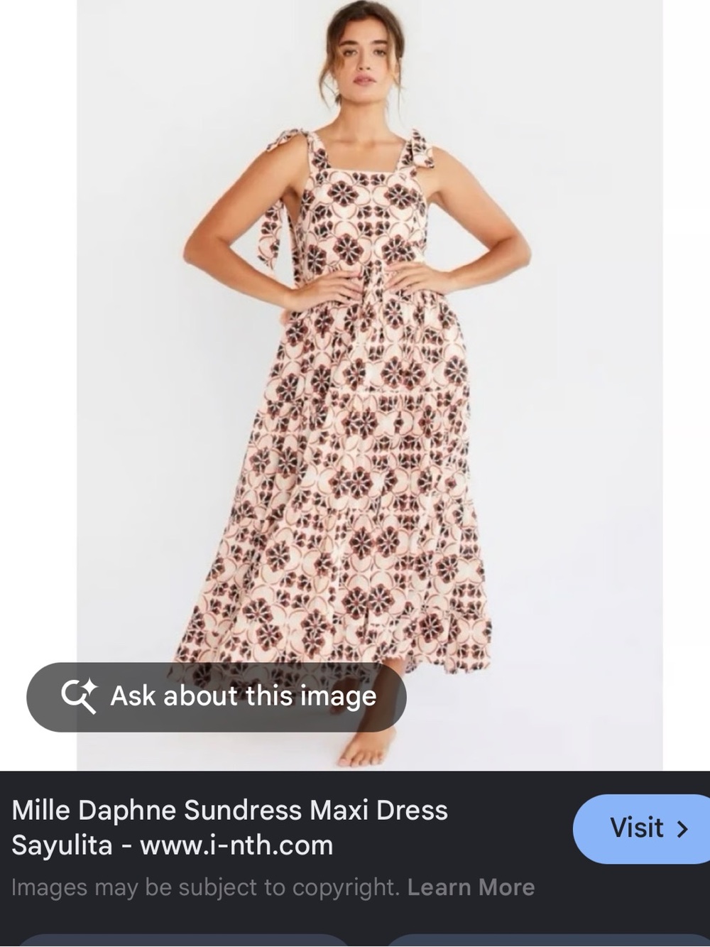 Millie Resort wear Daphne Sundress Maxi Dress Pink Geometric Floral